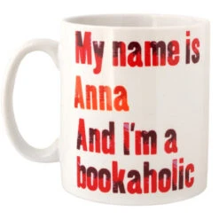 Personalised Personalised Bookaholic Mug -Literary Gift Shop personalised bookaholic mug red orange 2 9518 p