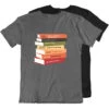 Personalised Personalised Bookshelf T-shirt - Grey/Black