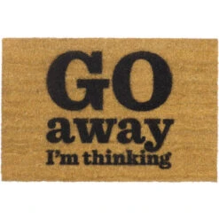 Artsy Go Away I'm Thinking Doormat