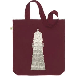 TLGC Epson To The Lighthouse Tote Bag -Literary Gift Shop tothelighthousetotebagmaroon
